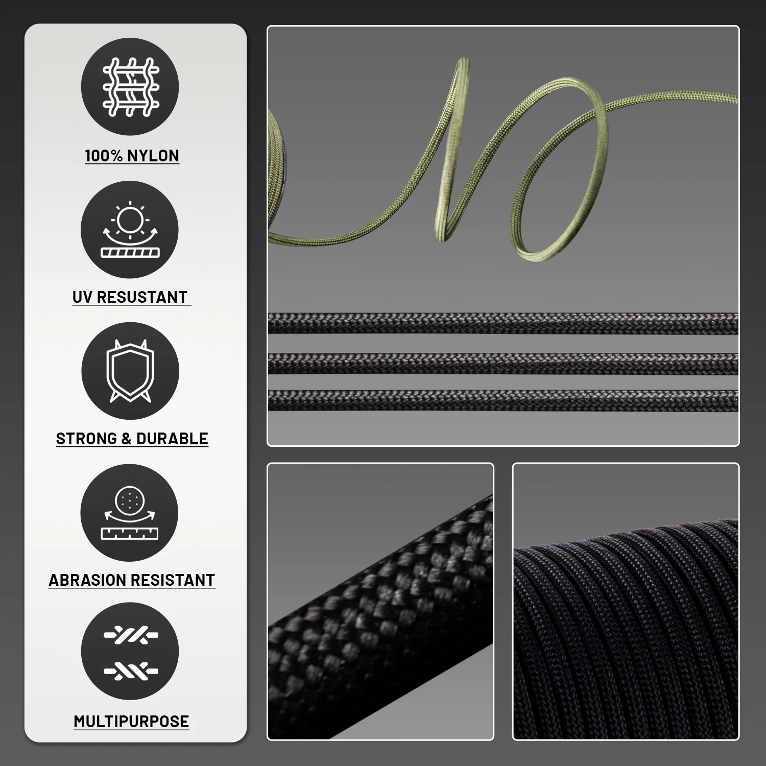 Durchmesser 4MM 9-Adriges Rollenband 50M Seil Geeignet für Zeltverstärkung, Windseil-Verstärkung, Armband DIY Weben, Rucksack-Bi – Detail 1