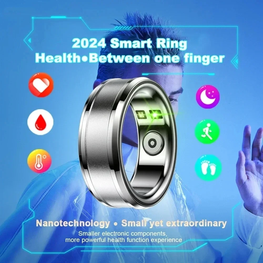 2024 Smart Ring Gesundheits monitor für Männer Frauen Bluetooth Blutdruck Herzfrequenz Schlaf monitor IP68 wasserdicht für iOS Android