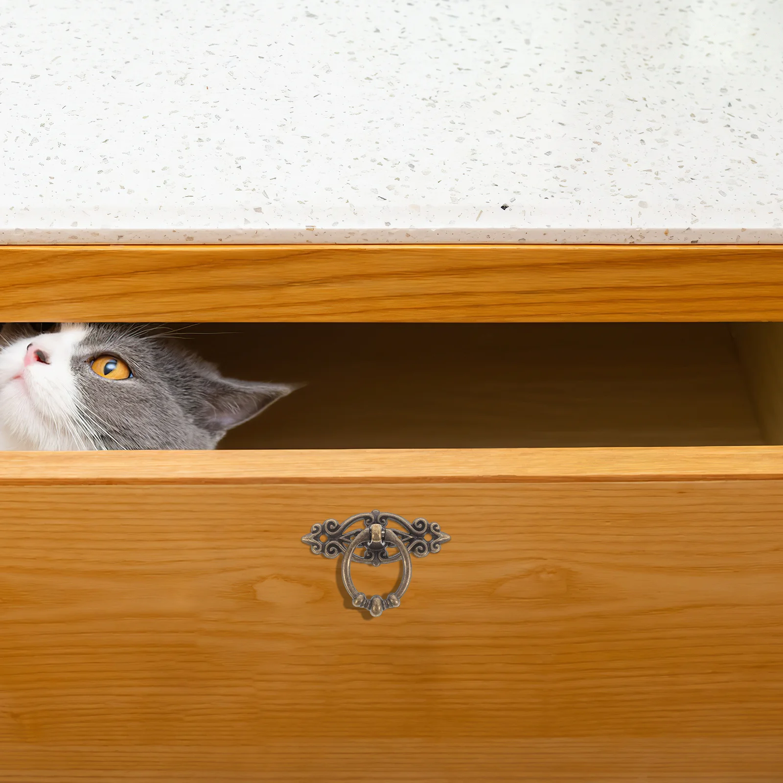 

6pcs Vintage Drawer Pulls Zinc Alloy Cabinet Hardware For Dresser Cupboard Nightstand Retro Furniture Knobs