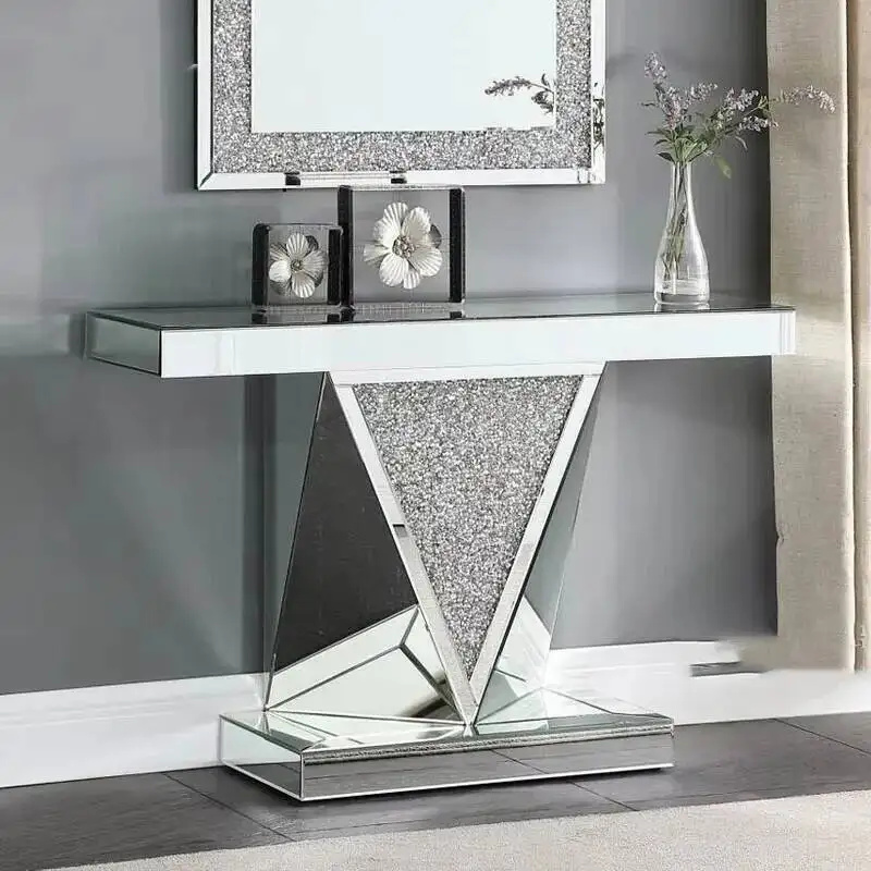 Vintage Modern Nordic Silver Vertical Console   Entrance Hall Furniture for Living Room Entryway