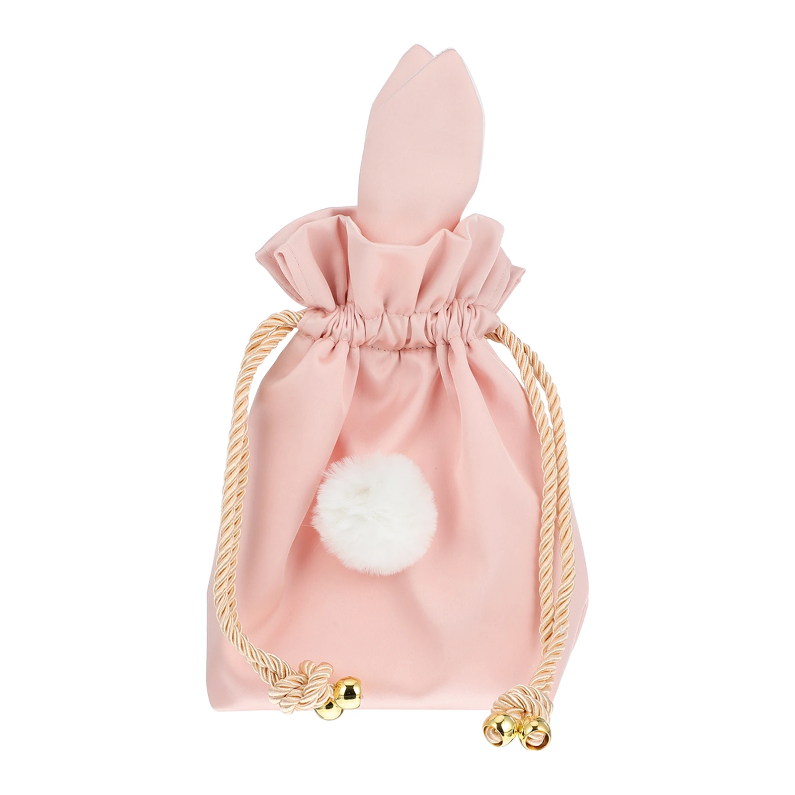 

Makeup Storage Bag Lightweight Compact Drawstring Pink Travel Toiletry Bag Jewelry Pouch Cosmetics Holder Silk Design Ideal Home