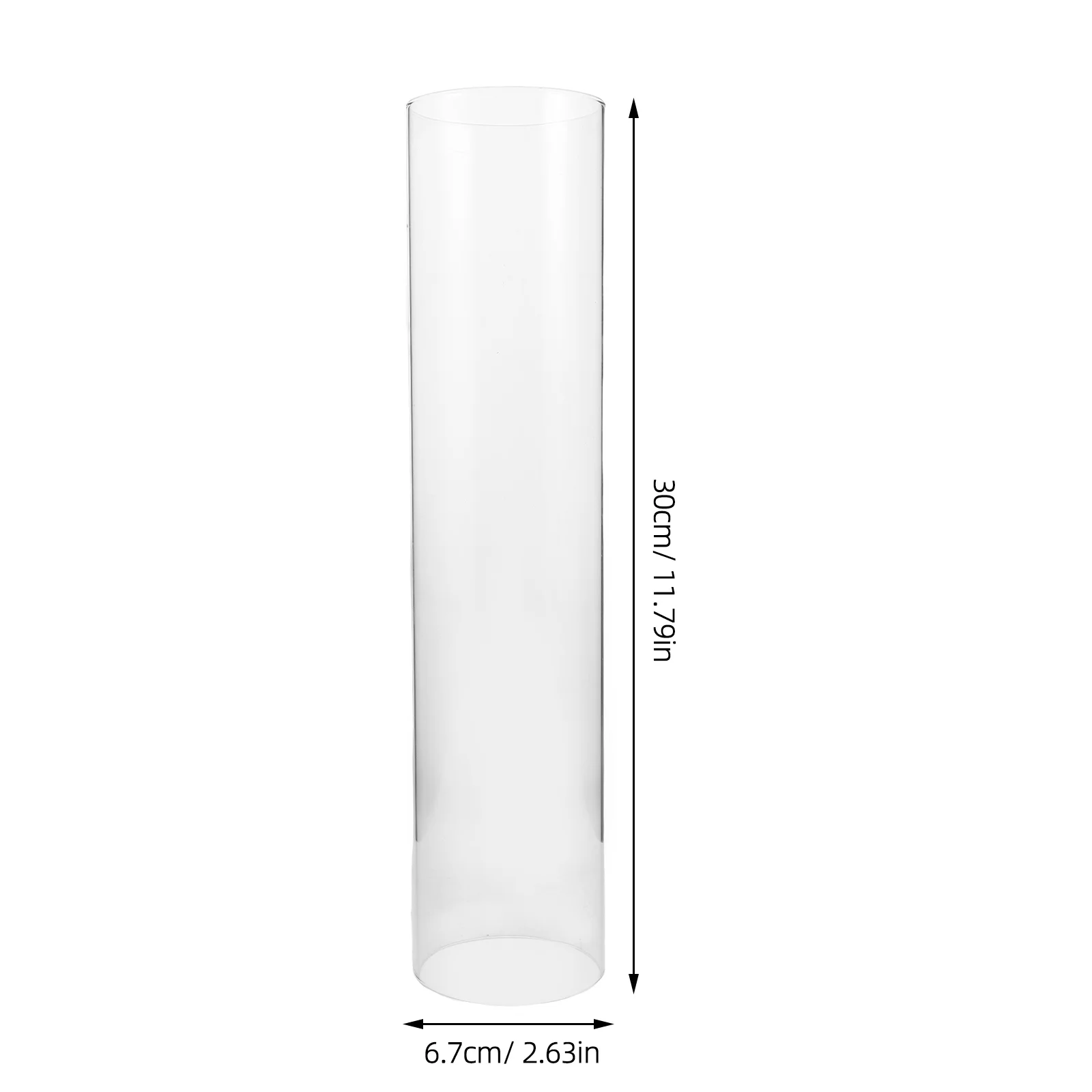 2Pcs Glass Hurricane Shade Clear Windproof Cylinder Cover for Pillar Candles Tall Holder Outdoor Wedding Party Decor