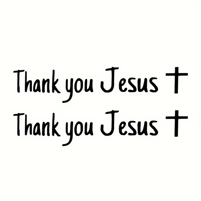 

2Pcs Thank You Jesus Cross Mirror Stickers, Christian Religious Decor Decals for Car Rearview Mirror