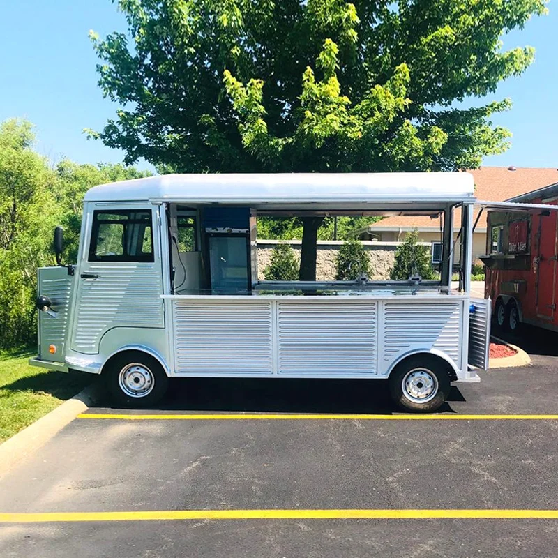 Electric Vintage Conssion Mobile Food Cart Hot Dog Truck Ice Cream Vending Van Car Trailer Wedding Kiosks