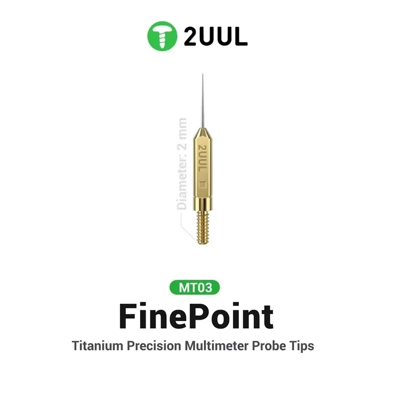 2UUL MT03 Fine Needle Multimeter Test Probe Tips Titanium Ultra Sharp 2mm Tip for PCB Phone Motherboard Measurement Repair Tool