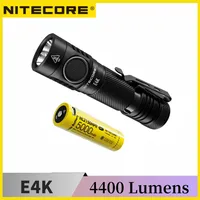 NITECORE E4K 4400Lumens Compact LED EDC Flashlight 8 Lighting Modes With NL2150HPR 18650 Battery Self-defense Troch Lantern