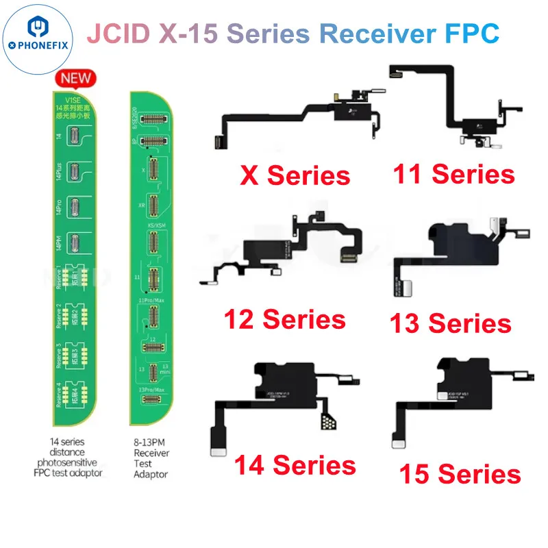 JC V1SE Receiver FPC Detecting Adaptor Earpiece Floodlight Flex for iPhone 8 X 11 12 13 14 15 Pro Max Face ID Truetone Repair