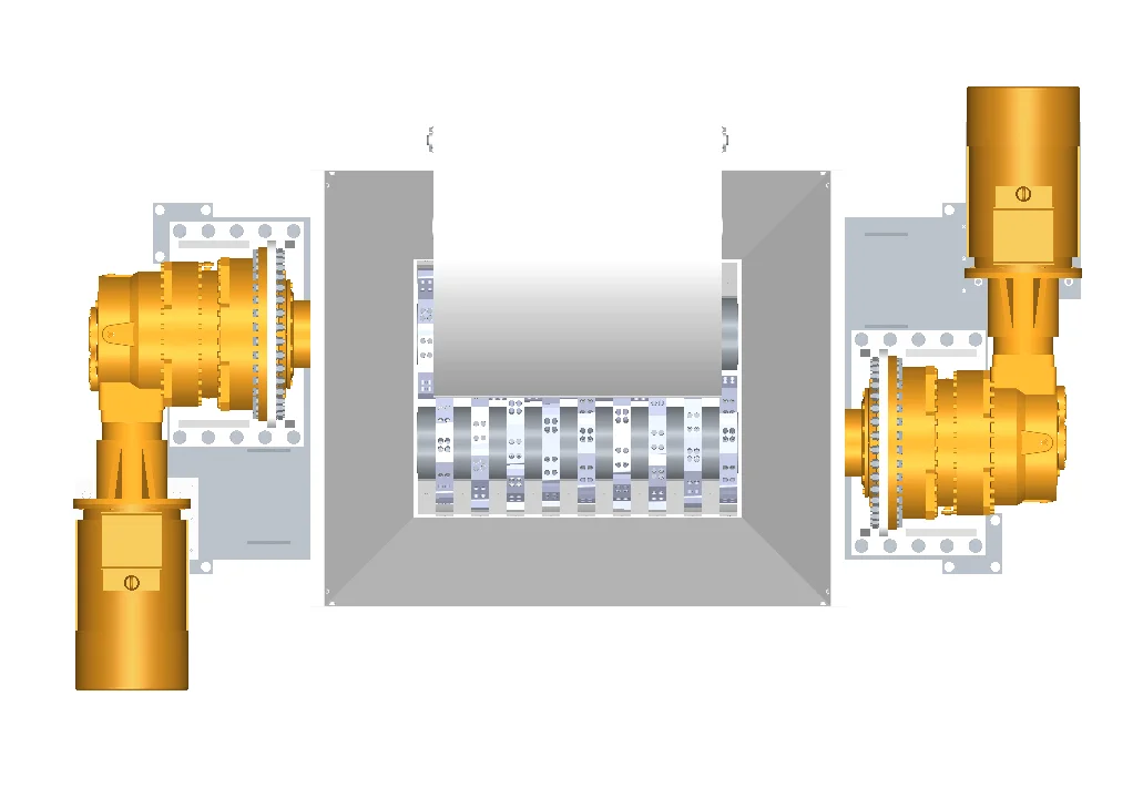 YG Double Shaft Waste Tire Metal Scrap Drums Pipe and Plastic Shredder for Recycling Machine