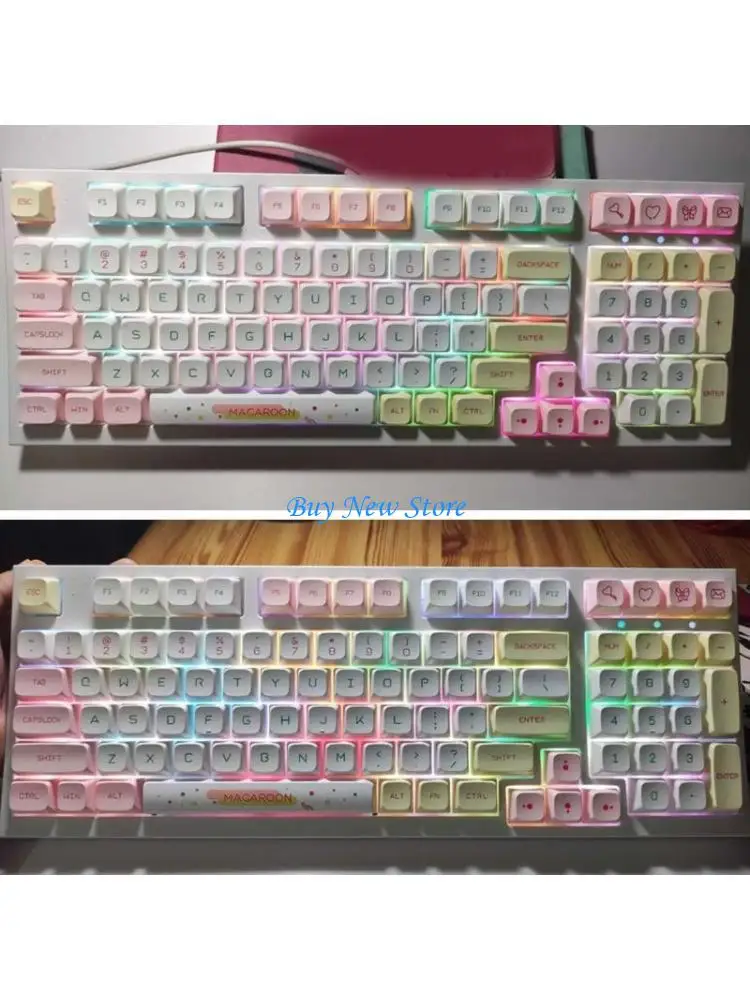 

20CE 146 KeycapsMacaron Color for 61 68 75 84 96 980 104 108 Mechanical Keyboard