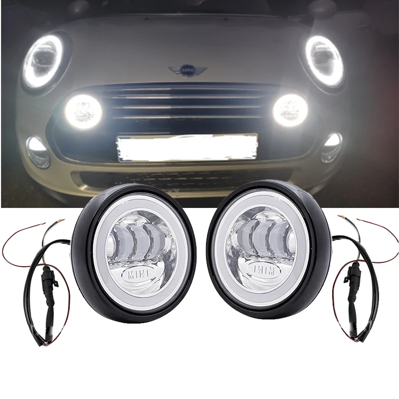 

Angel Eyes BLACK LED Rally Driving Lights For MINI Cooper LED Front bumper lights