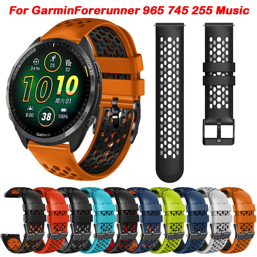 22 مللي متر حزام ل Garmin Forerunner 965 745 265 255 الموسيقى استبدال حزام الساعات Vivoactive 4/Venu 3 2 تنفس معصمه سوار