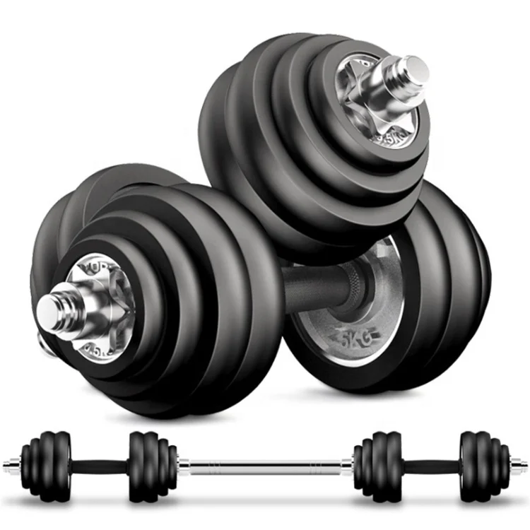 Gym Multi-function Equipment Manufacturer Curved Barbell Weights 15/20/30/50kg Black Adjustable Dumbbells Set Case