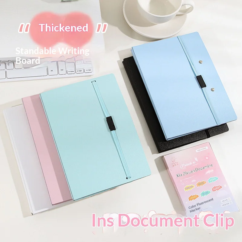 Foldable A5 Clipboard Folder with Binding Strap Writing Pad Board for Office Meeting, and Nurse Use Durable Document Organizer