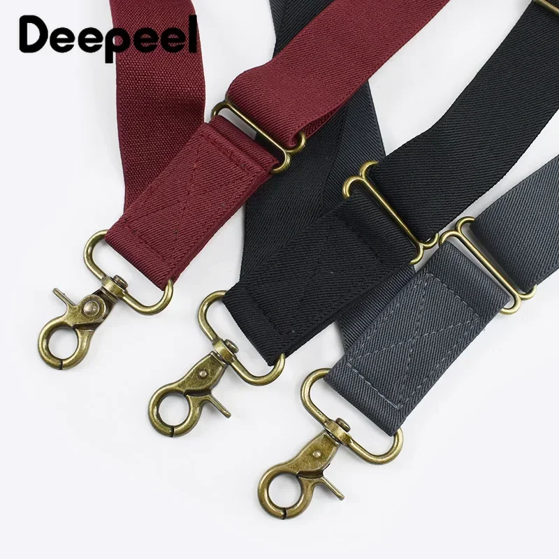 Deepeel, 1 unidad, 3,5x125cm, tirantes anchos elásticos en forma de X para hombre, tirantes de trabajo, hebilla de gancho, 2 correas de Clips, suspensorio masculino