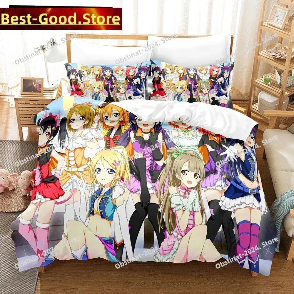 3D Anime Love Live College Idol Festival Bedding Set Printed single Comforter Duvet Cover Pillow Case 3 Pieces Kids Adult Size