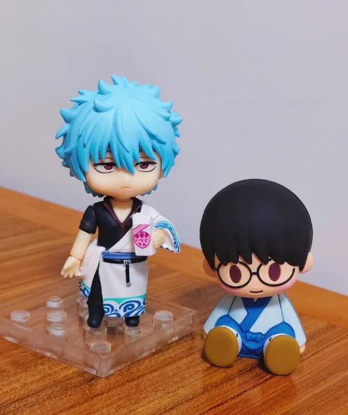 Q-version 2D anime nendoroid Gintama Sakata Gintoki Kagura figurine modèle périphérique décoration de bureau étui affichage article cadeaux