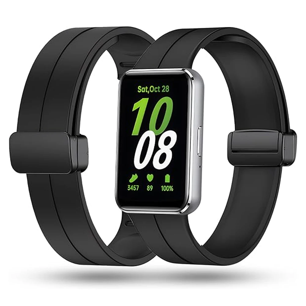 

Magnetic Strap for Samsung Galaxy Fit 3 Band Metal connector Smart watch Accessories Bracelet Correa Galaxy Fit3 Silicone Strap