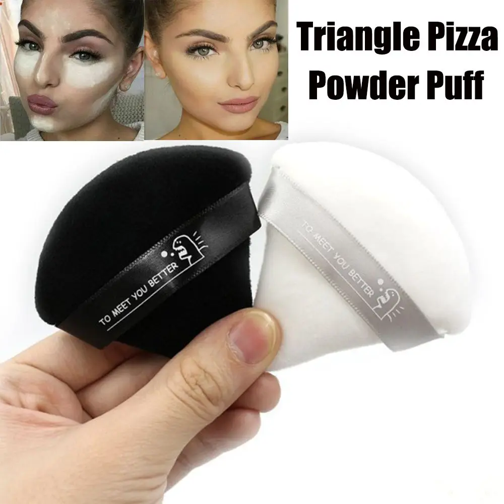 

1/2 Pcs Cosmetics Soft Cotton Velvety Texture Face Powder Puff Makeup Puffs Mini Face Makeup sponge Triangle Velvet Powder Puff