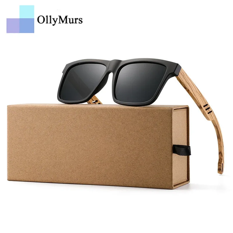 

OLLYMURS модные деревянные поляризационные солнцезащитные очки ручной работы UV400 квадратные красочные ретро оптические очки для близорукости по рецепту очки