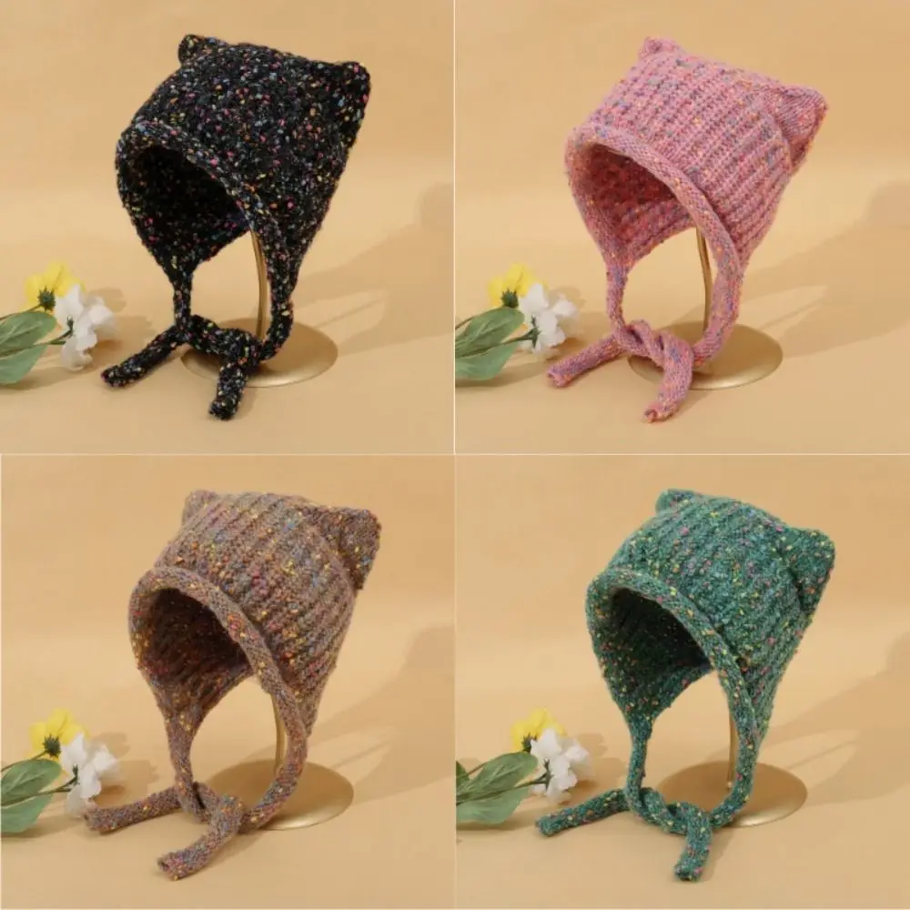 

Fashion Ear-protected Knitting Cap Keep Warm Cute Cat Ear Cat Ear Hat Thicken Beanies Cap