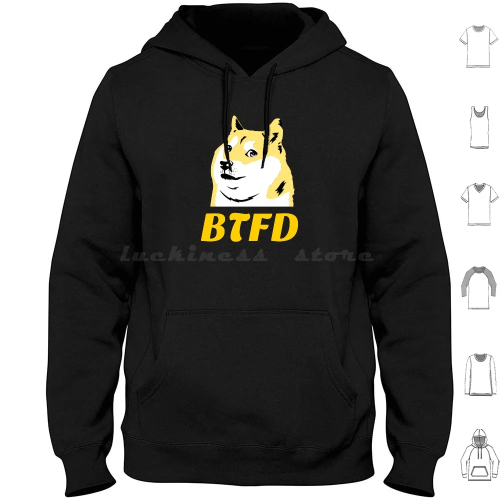 Btfd Dog-Crypto Currency Bitcoin Dogecoin Ethereum Ripple Hoodies à manches longues Bitcoin Crypto Currency Cryptocurrency