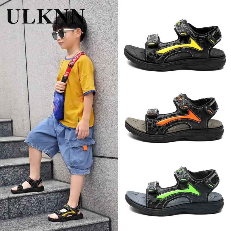 

Boy's Sandals Summer 2023 New Children's Sandals Leisure Outdoor Light Soft Bottom Boy Black Cuhk Students' Shoes