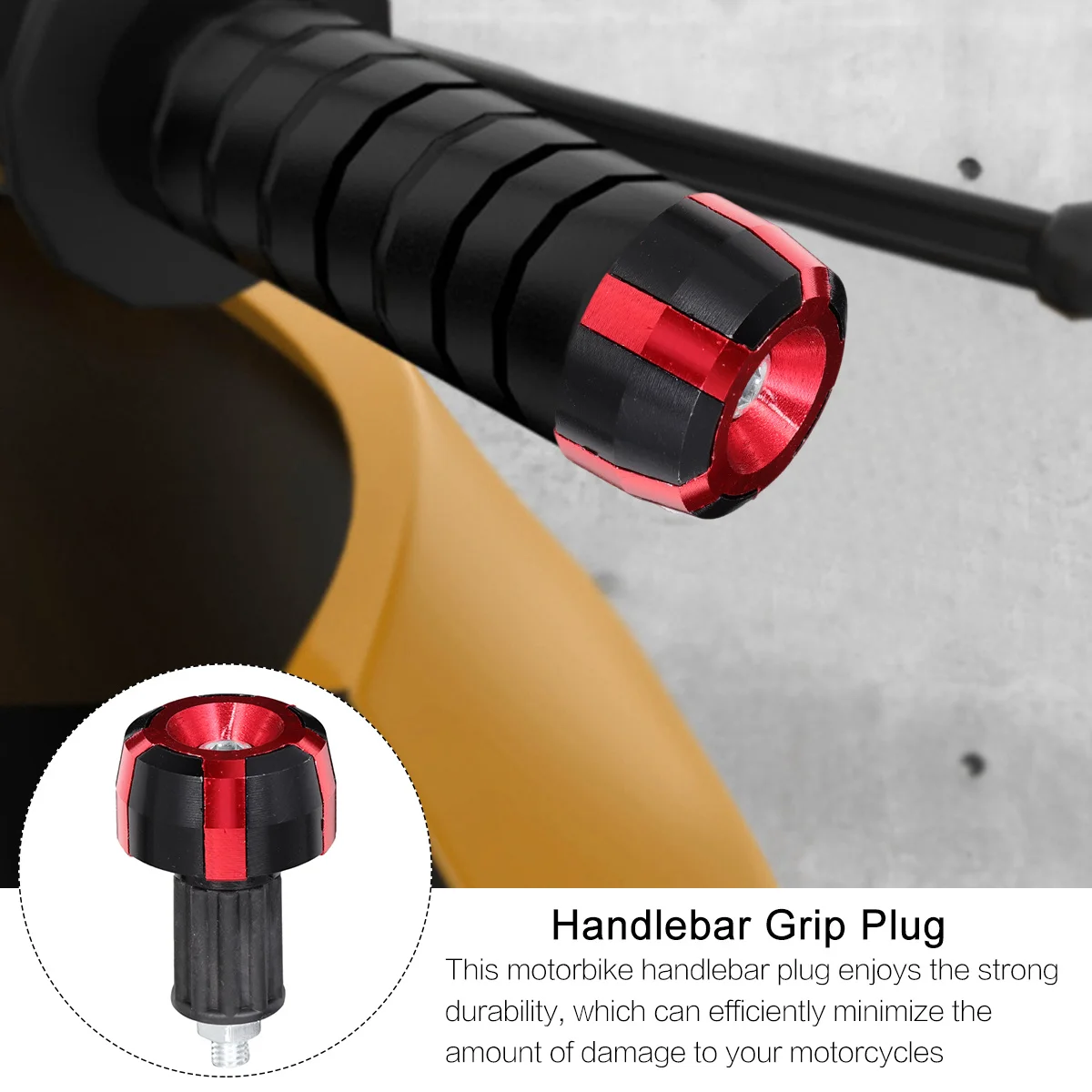 

2Pcs Durable Aluminum Motorbike Handlebar Cap Simple Structure Easy Install Remove Grip Plug Handlebar Plug Motorbike