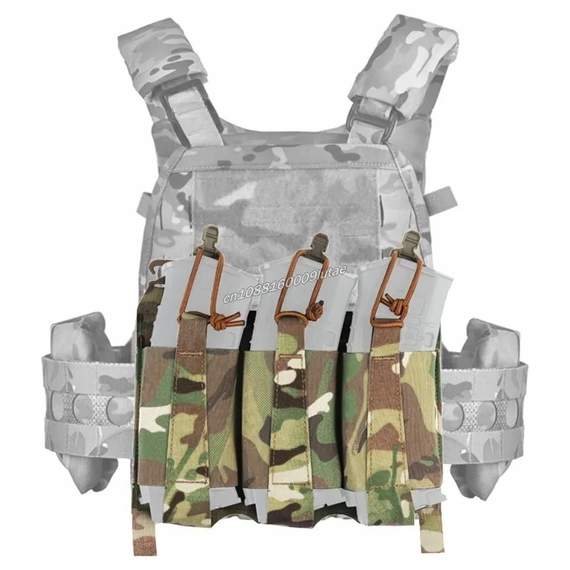 Dreifache elastische Magazintasche mit Frontklappe AR AK 556 722 TEAR MAG Bag FCPC Tactical Plate Carrier Chest Rig Airsoft Plakat Panel