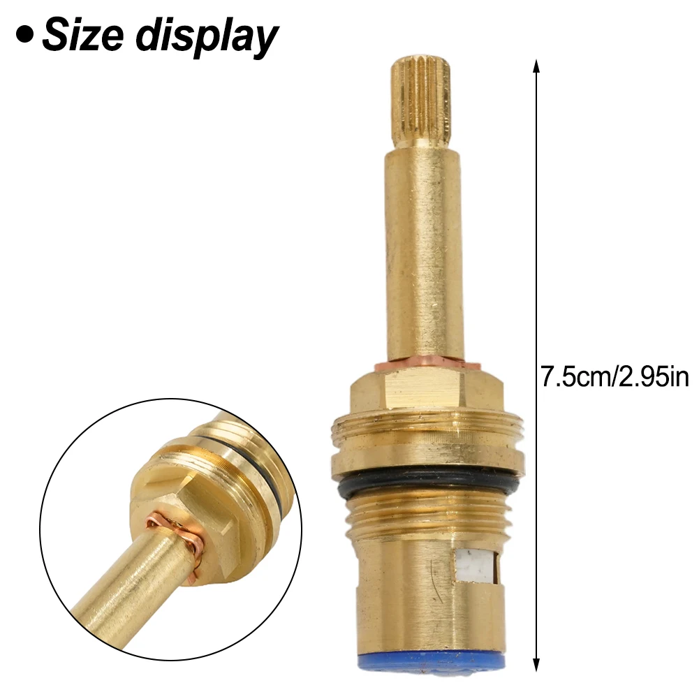 Practical High Quality Tap Valve Cartridge Quarter Insert Connector Long Stem Replacement Shower Bath Turn Flow