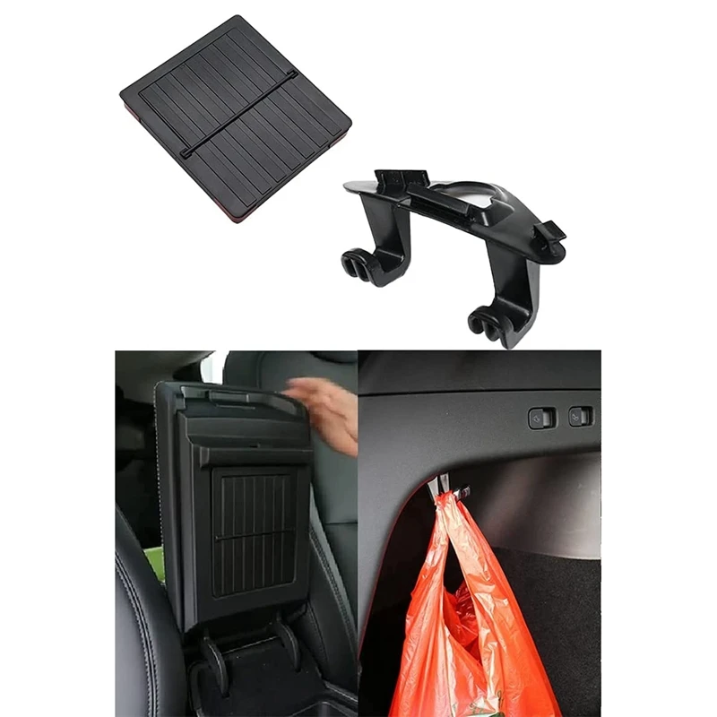 Center Console Organizer for Tesla Model Y 2020 2021 Armrest  Storage Box , Trunk Hook Bag Holder Car Accessories