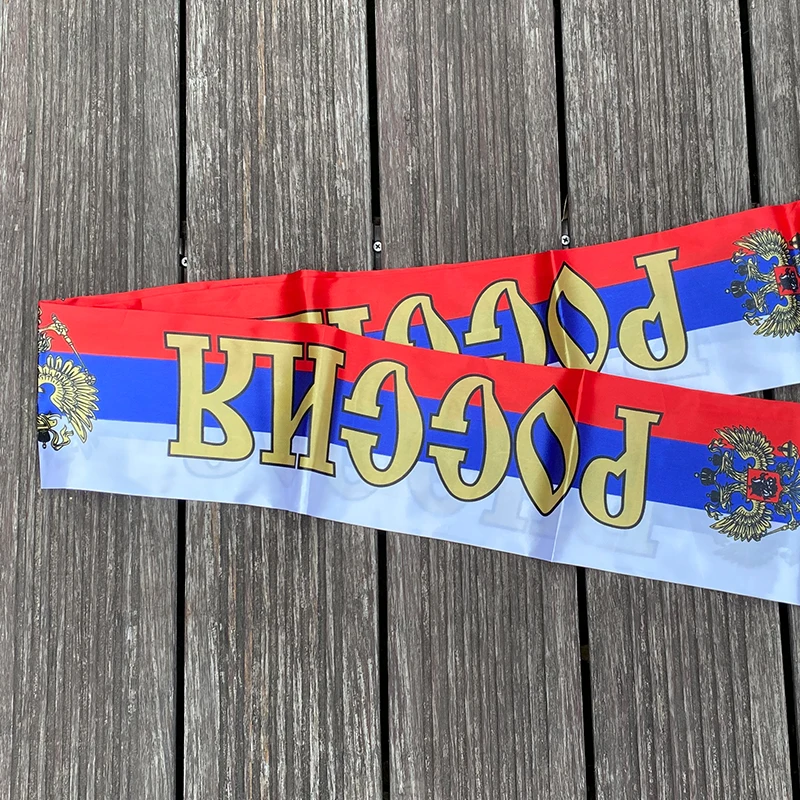 xvggdg  14*130cm  Russia flag Custom Scarf football team  Scarf Printing Satin Russian Flag Scarf