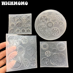 New 1PCS Gear Shape Charms Transparent UV Resin Liquid Silicone Combination Molds for Necklace Earring Making Jewelry