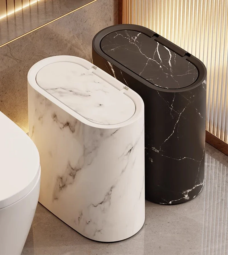 Lightweight Lid Trash Bin Bathroom Toilet Hotel B&B with Lid Kitchen Living Room Sandwich Trash Can Multi-purpose Trash Bin