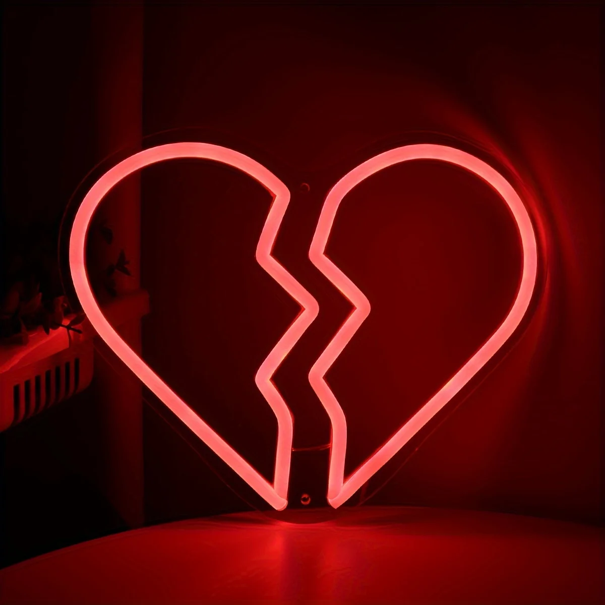 Imagem -05 - Broken Red Heart Led Wall Neon Signs Night Lights For Gift Única Festa Pub Clube Evento Show Decoração do Quarto de Casa