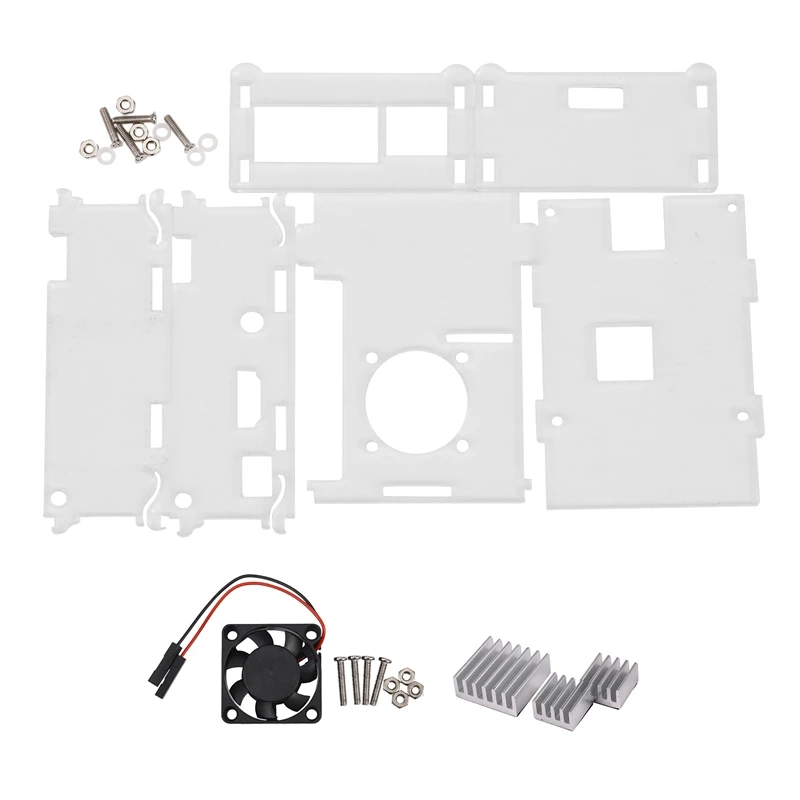 Para raspberry pi 3 modelo b + (plus) caixa de acrílico transparente capa escudo + ventilador refrigeração + dissipador calor alumínio para raspberry pi 3 m