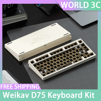 Weikav D75 Keyboard Kit Wireless Three Mode Rgb Backlight Hot-Swap Aluminum Alloy Mechanical Keyboard Customized Support Qmk/Via