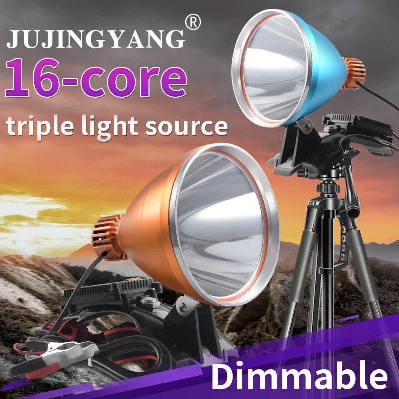 Triple illuminant searchlight dimmable 50w high power ultra bright portable outdoor climbing night fishing special headlamp