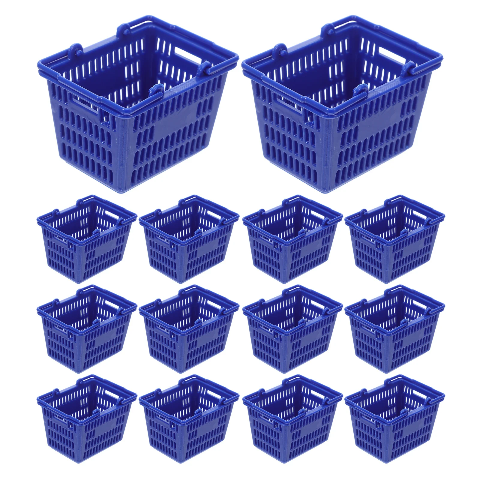 

20Pcs Plastic Mini Shopping Basket - Lifelike Tiny Organizer Bin for Kids Roleplaying - Vibrant Color Playroom Accessories -