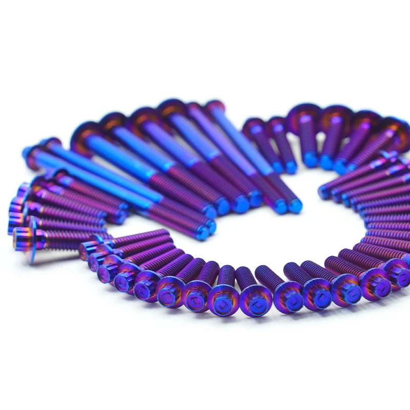 89Pcs Multi-Color Titanium Alloy Engine Bolts, High Strength PB-Style Fasteners for 121 Engine