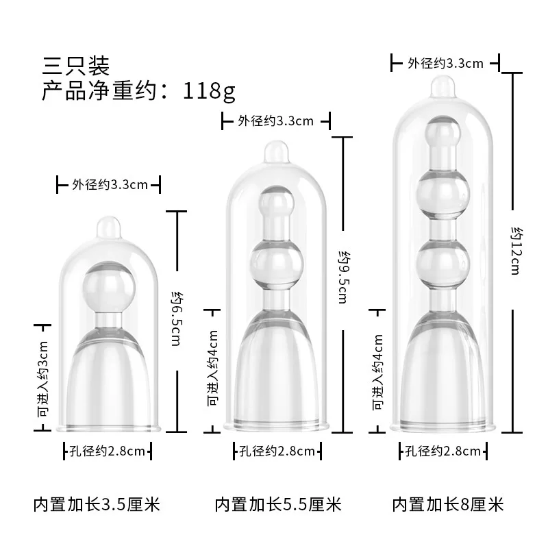 Preservativo de manga penis estendida para homens, brinquedo sexual para casais, exercício retardado com tempo reduzido, Big Dick Ampliar Dente Lobo Masculino 18 Plus, 3,5 cm-8cm