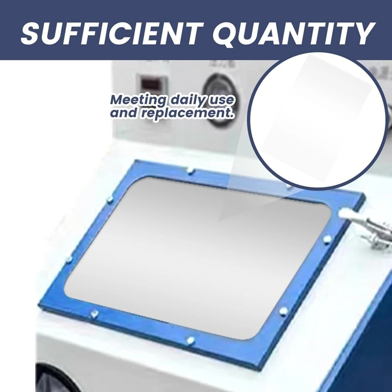 Película de chorro de arena de 16 piezas, espejo de gabinete de explosión transparente, película protectora de gabinete de explosión de poliéster con adhesivo de doble cara-A14G