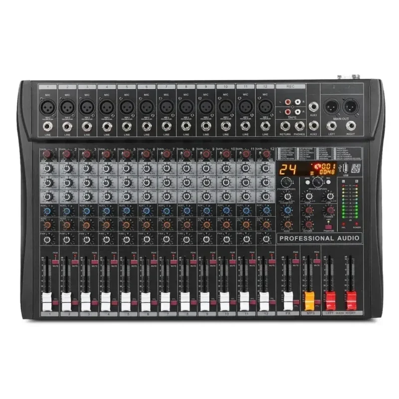 Professional 12-channel mixer with reverb bluetooth playback multi-channel control effect equalization mixer RX120