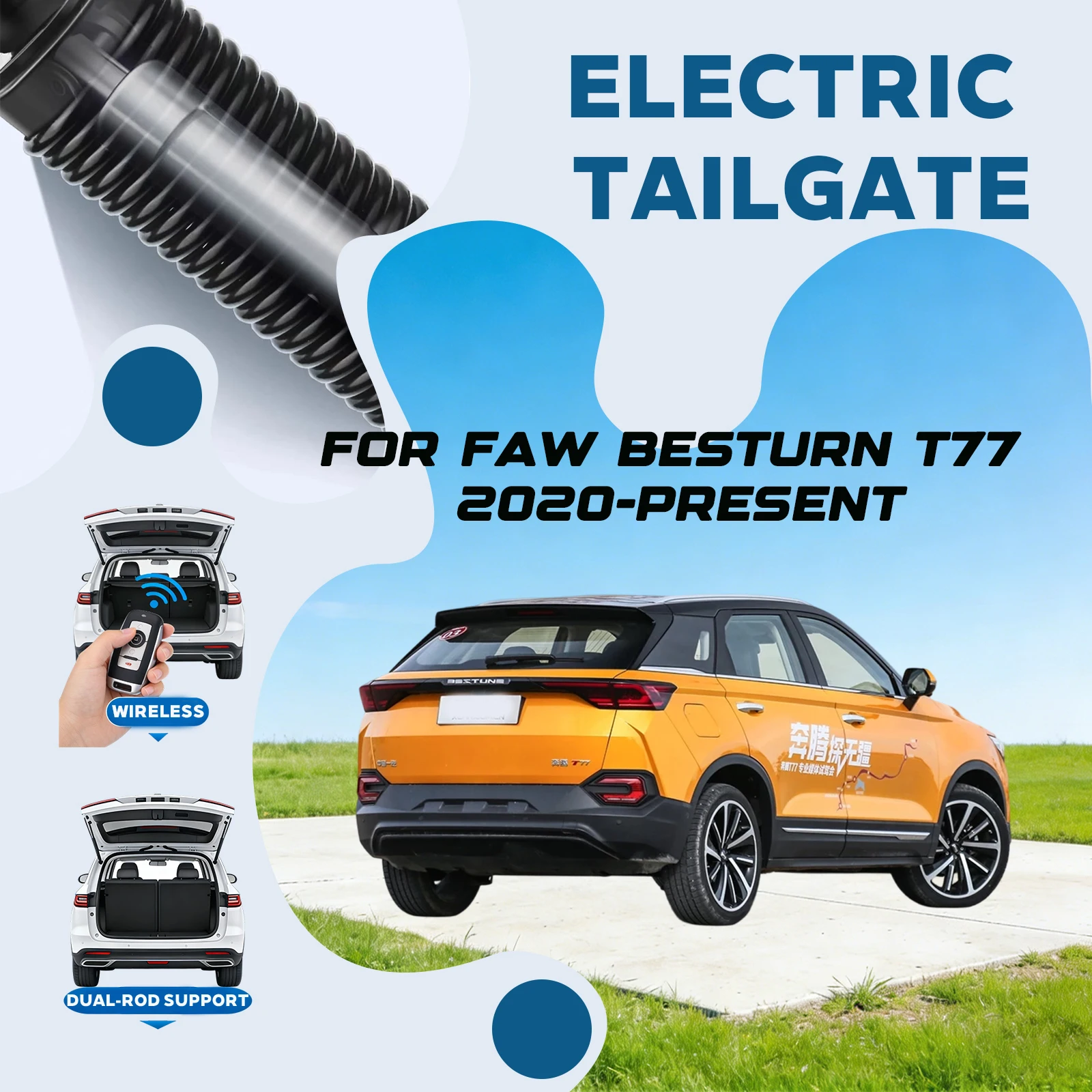 

For FAW Besturn T77 2020-present Electric Tailgate with Sensor Trunk Anti-pinch Memory Height Intelligent Operation