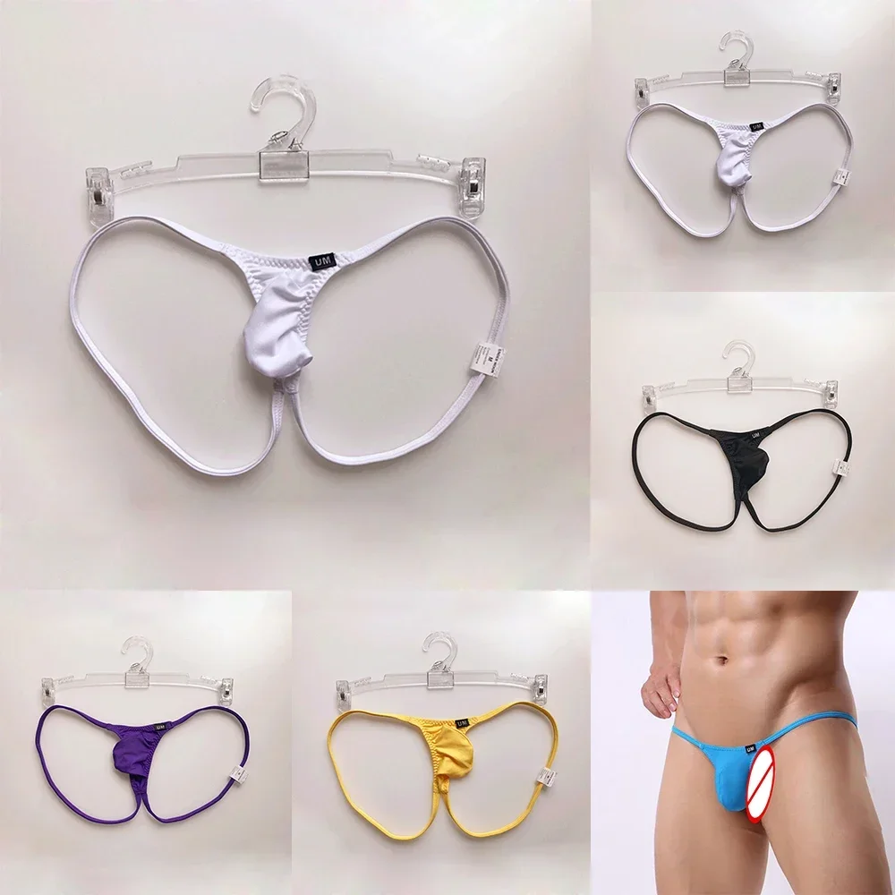 Underwear For Hot Man  Ice Silk Thin Jock Strap Supporter Summer Men\'s Panties Backless Thong Underwear Low Rise Classic Briefs