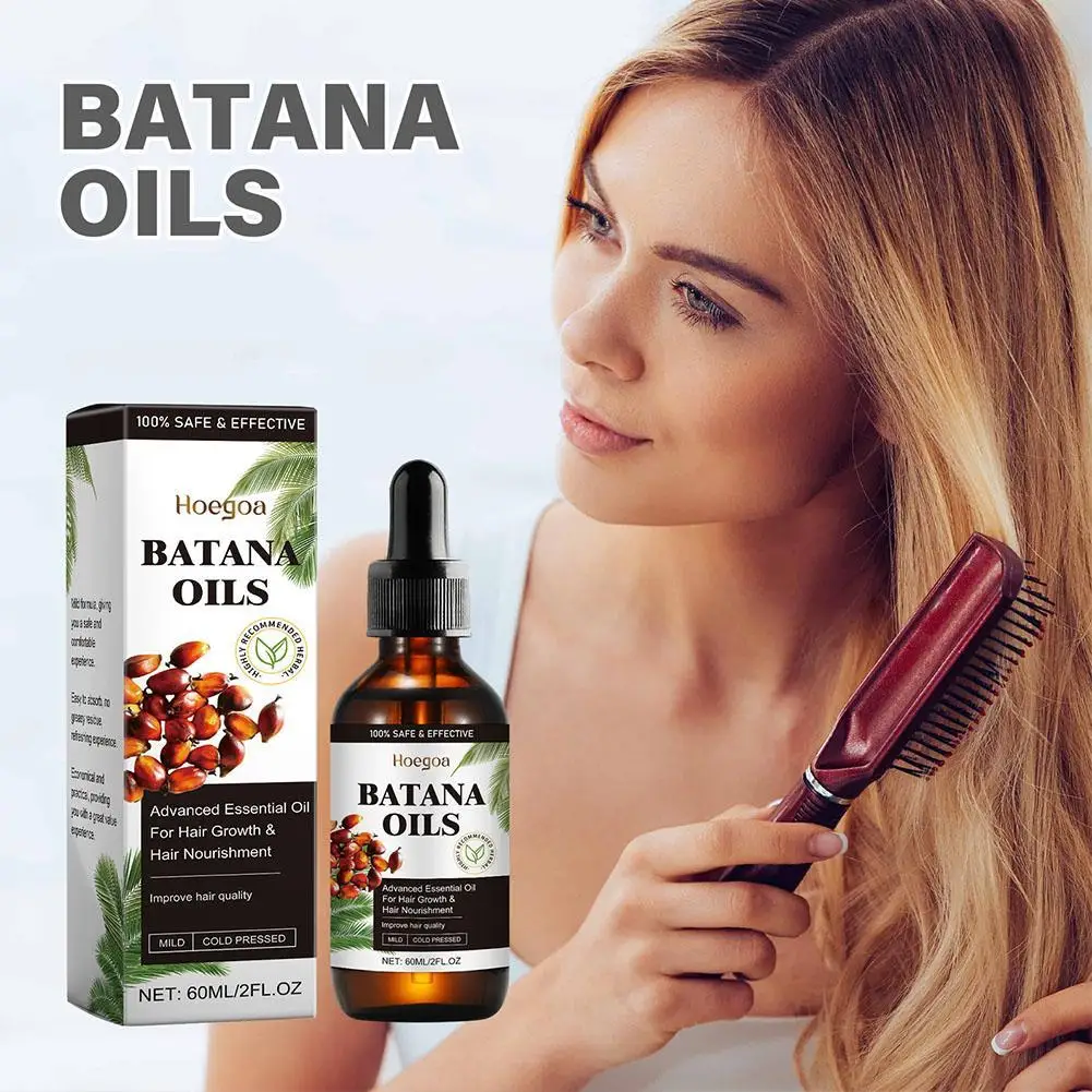 60ml Batana Oil Hair Regrowth หัวล้านน้ํามัน Organic Batana Oil Hair Care Anti Break Loss Oil Hair Care