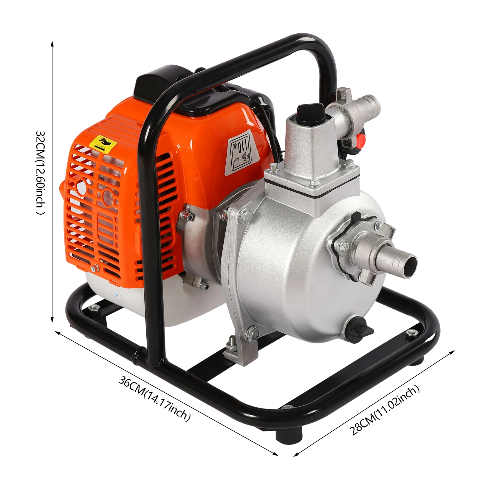 43CC 1.7HP Gas-Powered Water Transfer Pump 2 Stroke Engine Gas Powered Petrol High Flow Water Transfer Pump 135L/min