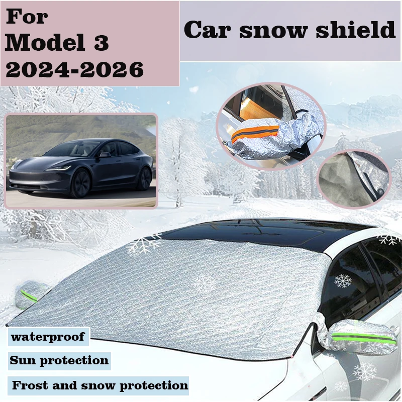 Protector de nieve al aire libre para coche Tesla, parasol para ventana, lluvia, accesorios para coche, Modelo 3, 2024, 2025, 2026