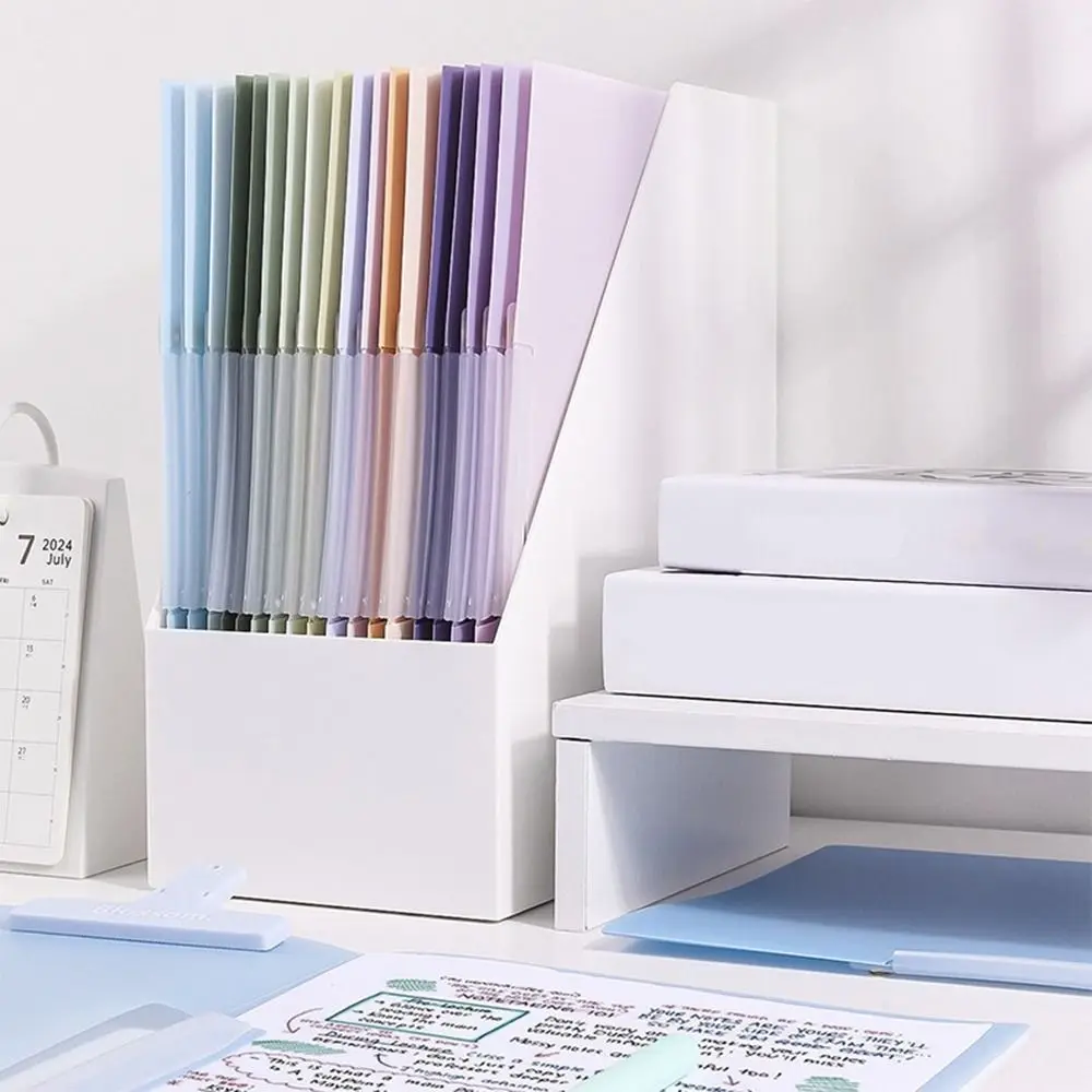 

5PCS/Set Gradient Color A4 File Folder Rotating Side Opening Swinging Clip Test Paper Storage Clip File Organizer School Office