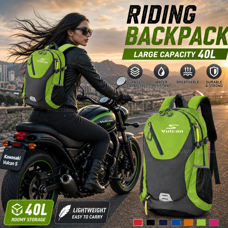 For KAWASAKI Vulcan S VN650 2015-2024 Large Capacity Waterproof OutdoorRacing travel Men waterproof Backpack Bag Motorcycle Gift