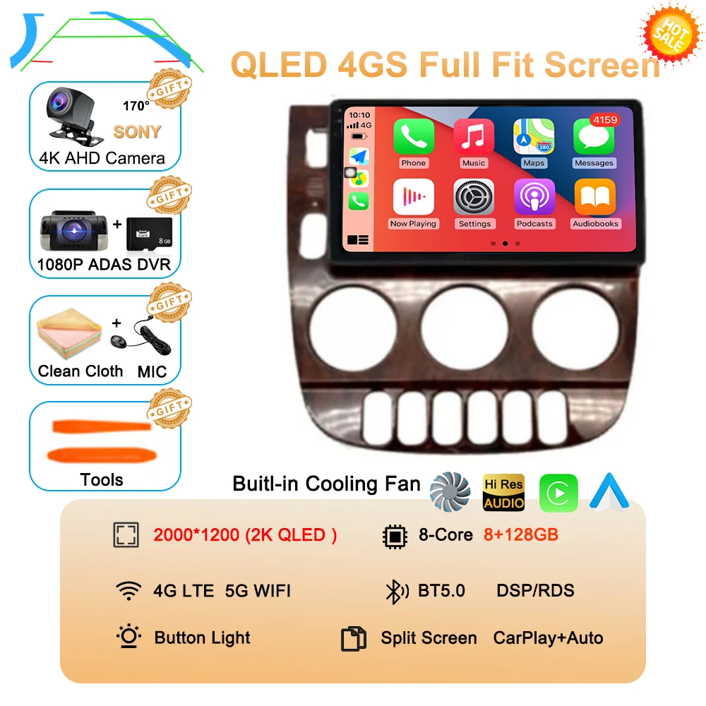 Android 15 Carplay Auto Voor Benz M-Klasse W163 ML 1997 1998 1999 2001 2002 2003 2004 2005 Autoradio multimedia Speler Stereo DSP
